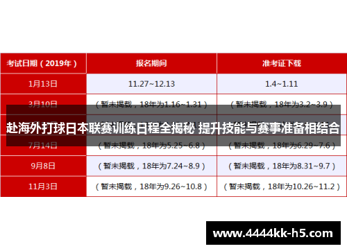 赴海外打球日本联赛训练日程全揭秘 提升技能与赛事准备相结合